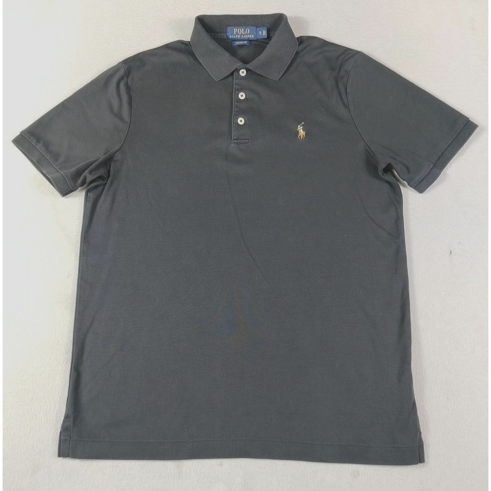 Polo Ralph Lauren Polo Shirt Mens Small Black Classic Fit Pony Cotton Knit